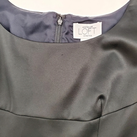 Ann Taylor Loft Black Satin Sheath Dress - Picture 9 of 9